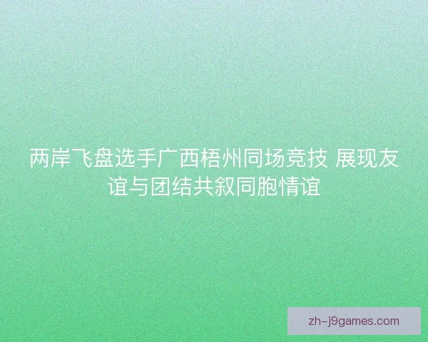 两岸飞盘选手广西梧州同场竞技 展现友谊与团结共叙同胞情谊
